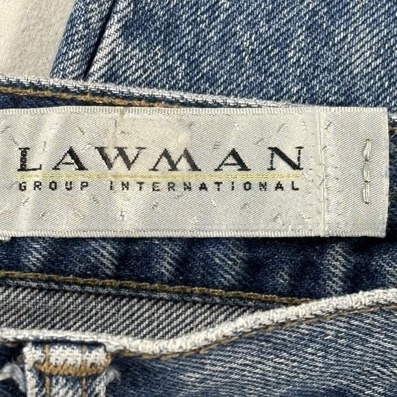LAWMAN Mom Jeans Pleated Front Tapered Leg High Rise Blue Denim Western - Picture 9 of 11